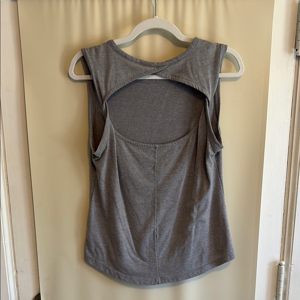 Anthropologie Gray Sleeveless Tank Top with Cut Out